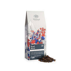 Limited Edition Coronation Pouch with Regal Blend tea outside of box
